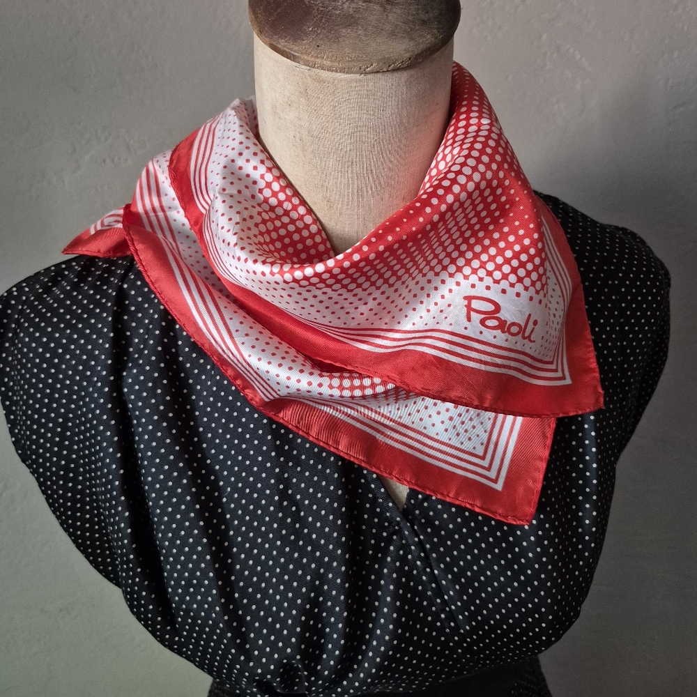 Vintage 70s Paoli Orange Pattern Scarf